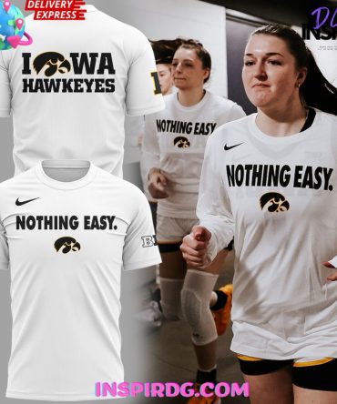 Iowa Hawkeyes Nothing Easy 2025 White T-Shirt