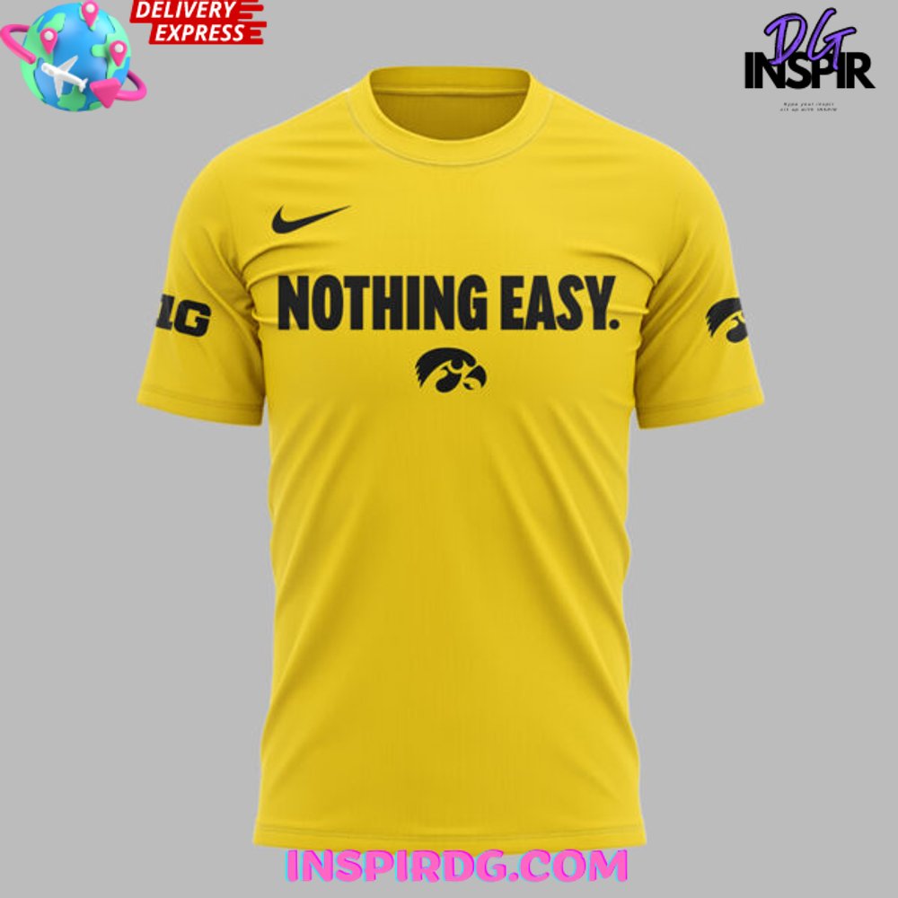 Iowa Hawkeyes Nothing Easy Special Gold T-Shirt - Image 2