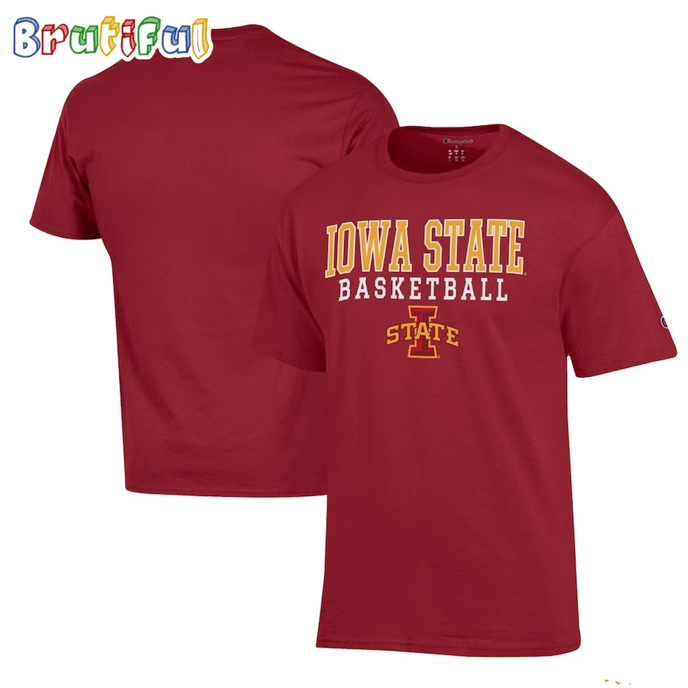 Iowa State Cyclones Basketball Stack Cardinal T-Shirt