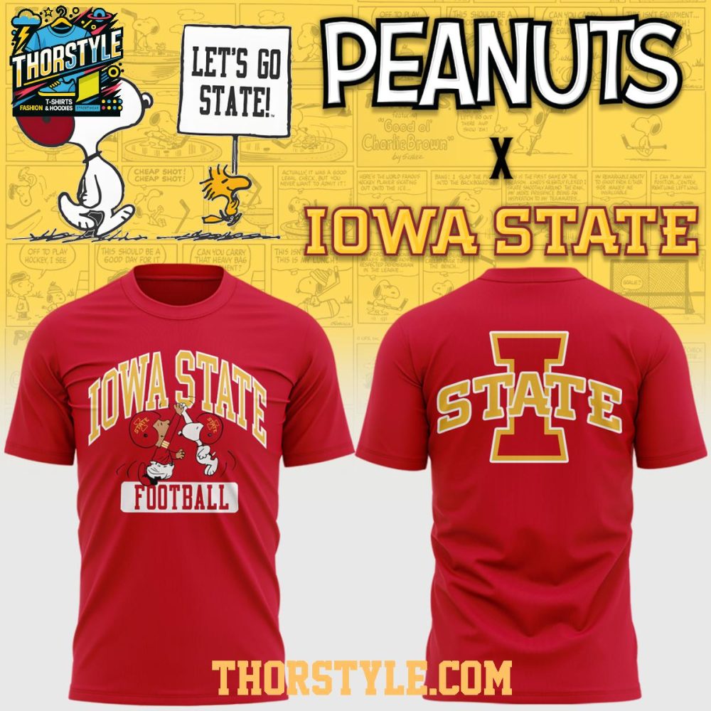 Iowa State Cyclones Peanuts Snoopy Let'S Go State 2025 Christmas Hoodie T-Shirt