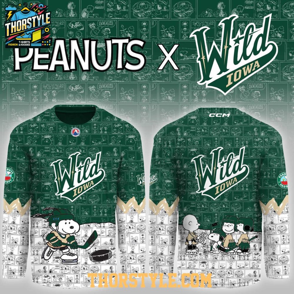 Iowa Wild Peanuts Night 2026 Snoopy Game Personalized Hockey Jersey - Image 2
