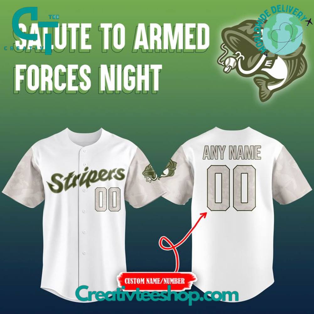 Gwinnett Stripers Salute To Armed Forces Night Personalized Baseball Jersey