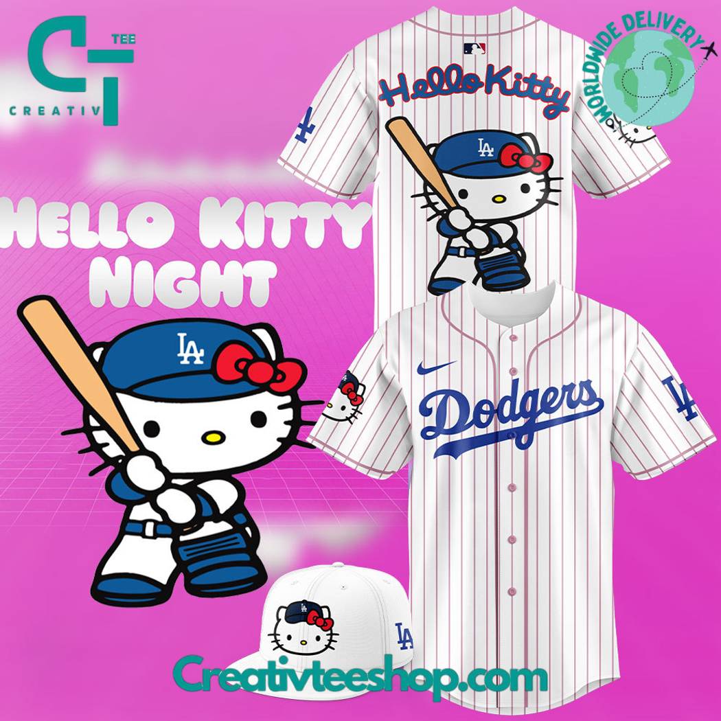 Los Angeles Dodgers X Hello Kitty Night Stripes Jersey