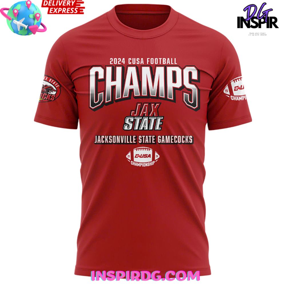 Jacksonville State Gamecocks Conference Usa Champions 2024 Red T-Shirt - Image 2