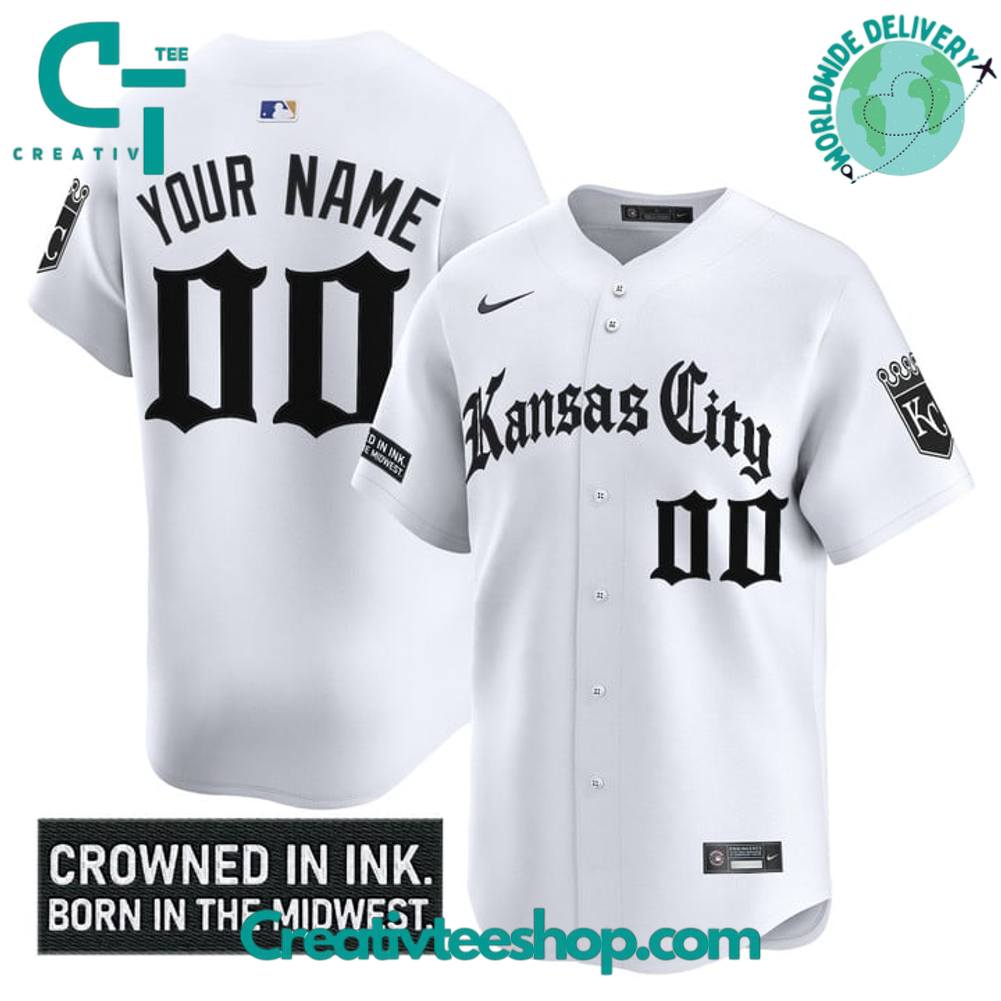 Kansas City Royals 'Gothic Crown Edition' Personalized Baseball Jersey - Image 2