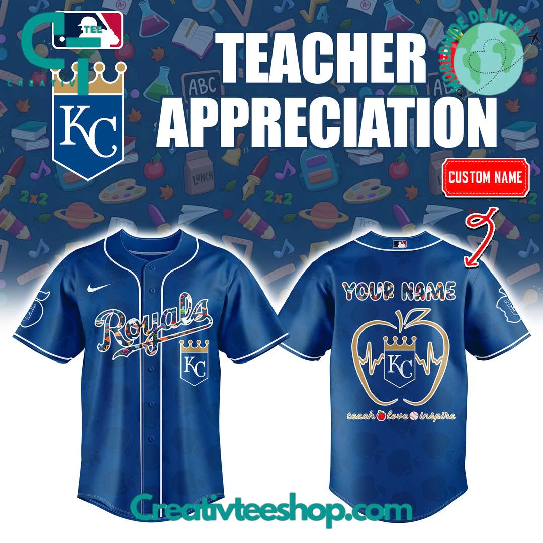 Kansas City Royals X Teacher Appreciation Personalized Baseball Jersey - Image 3