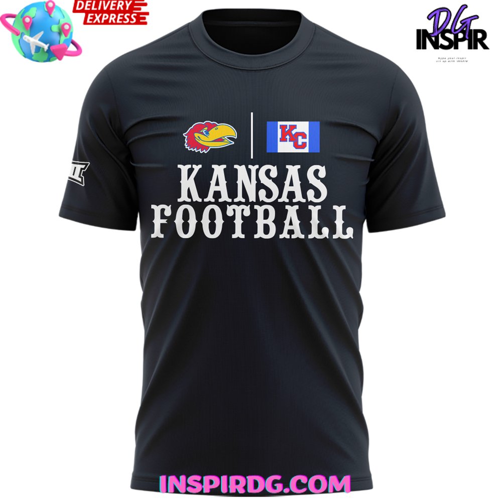 Kansas Jayhawks Football 2024 Black T-Shirt - Image 2