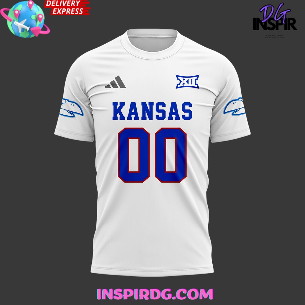 Kansas Jayhawks Football Big Xii White T-Shirt - Image 2