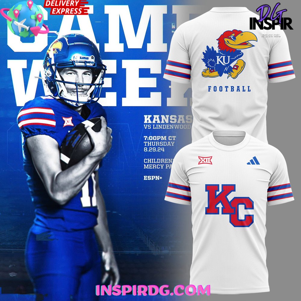 Kansas Jayhawks Football Kc 2024 White T-Shirt