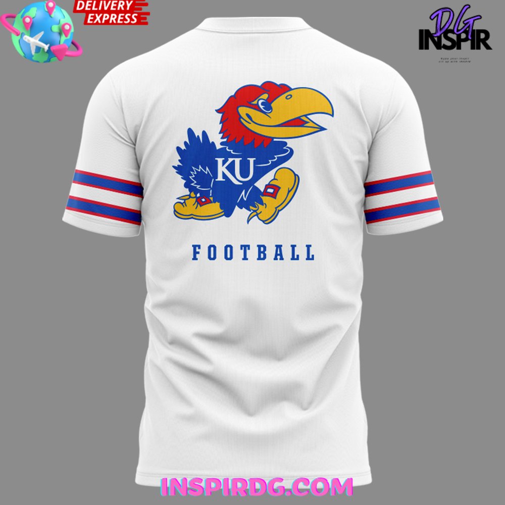 Kansas Jayhawks Football Kc 2024 White T-Shirt - Image 3