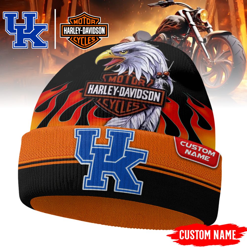Kentucky Wildcats , Premium Ncaa Harley Davidson Beanie Hat