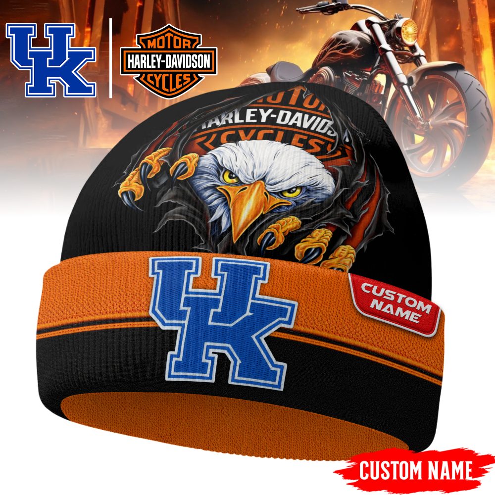 Kentucky Wildcats , Premium Ncaa Harley Davidson Beanie Hat