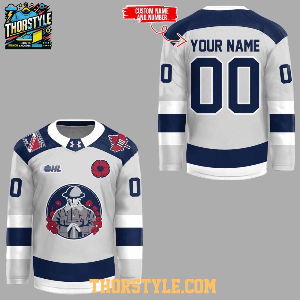 Kitchener Rangers Remembrance Day 2025 Personalized Hockey Jersey - Image 2