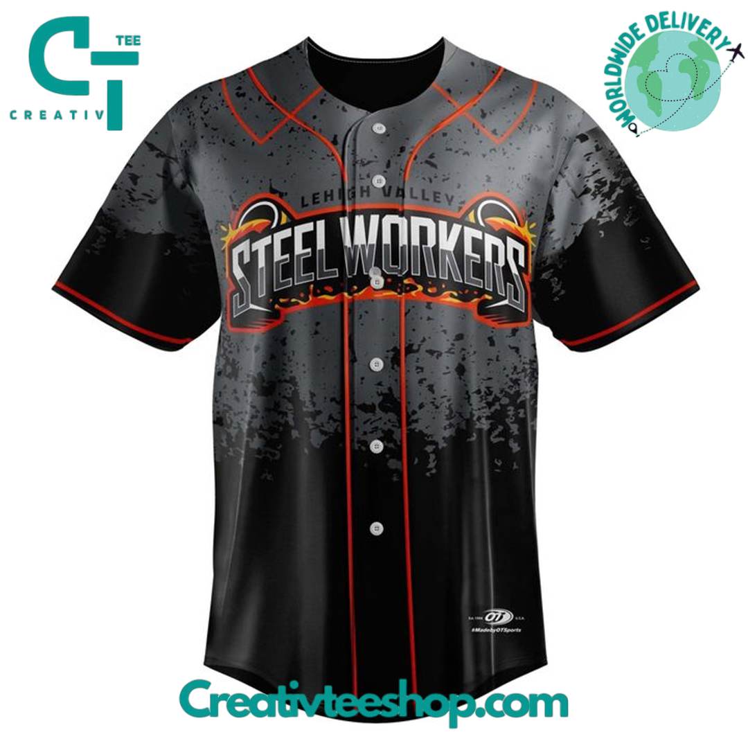 Lehigh Valley Steelworker Personalized Baseball Jersey - Image 2