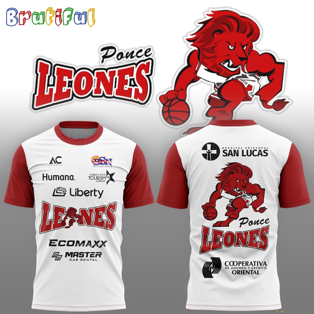 Leones De Ponce Bsn Puerto Rico 2024 Basketball 3D Shirt