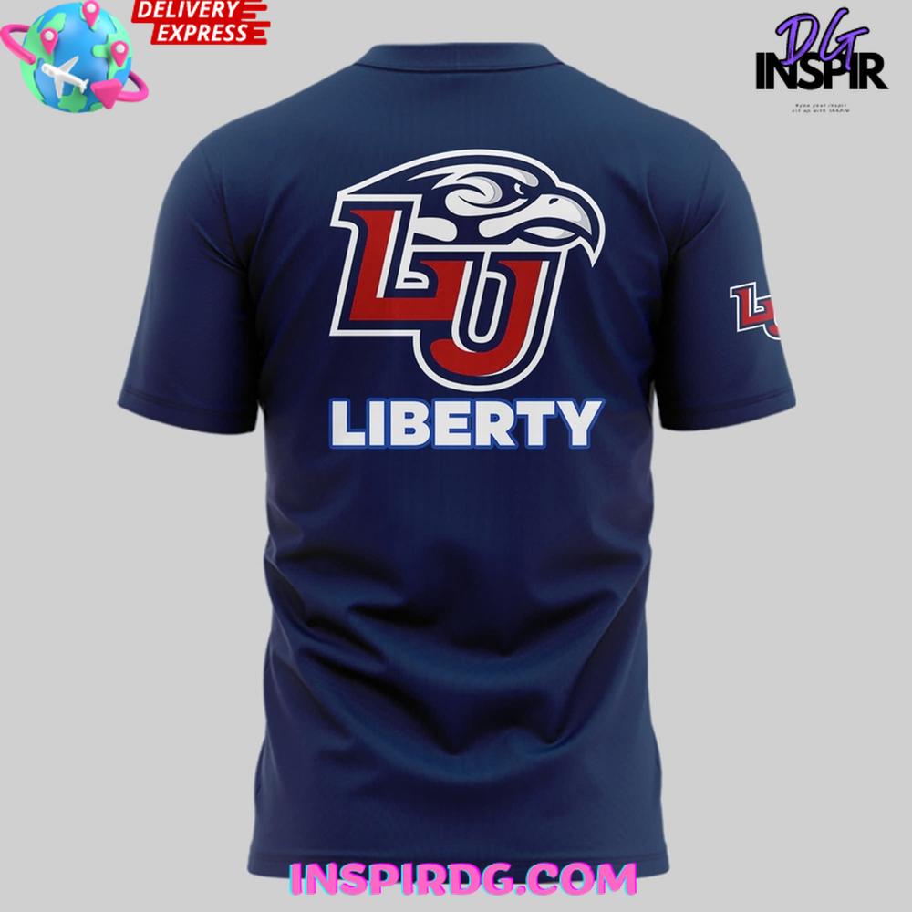 Liberty Flames Football Navy Uniform T-Shirt - Image 3