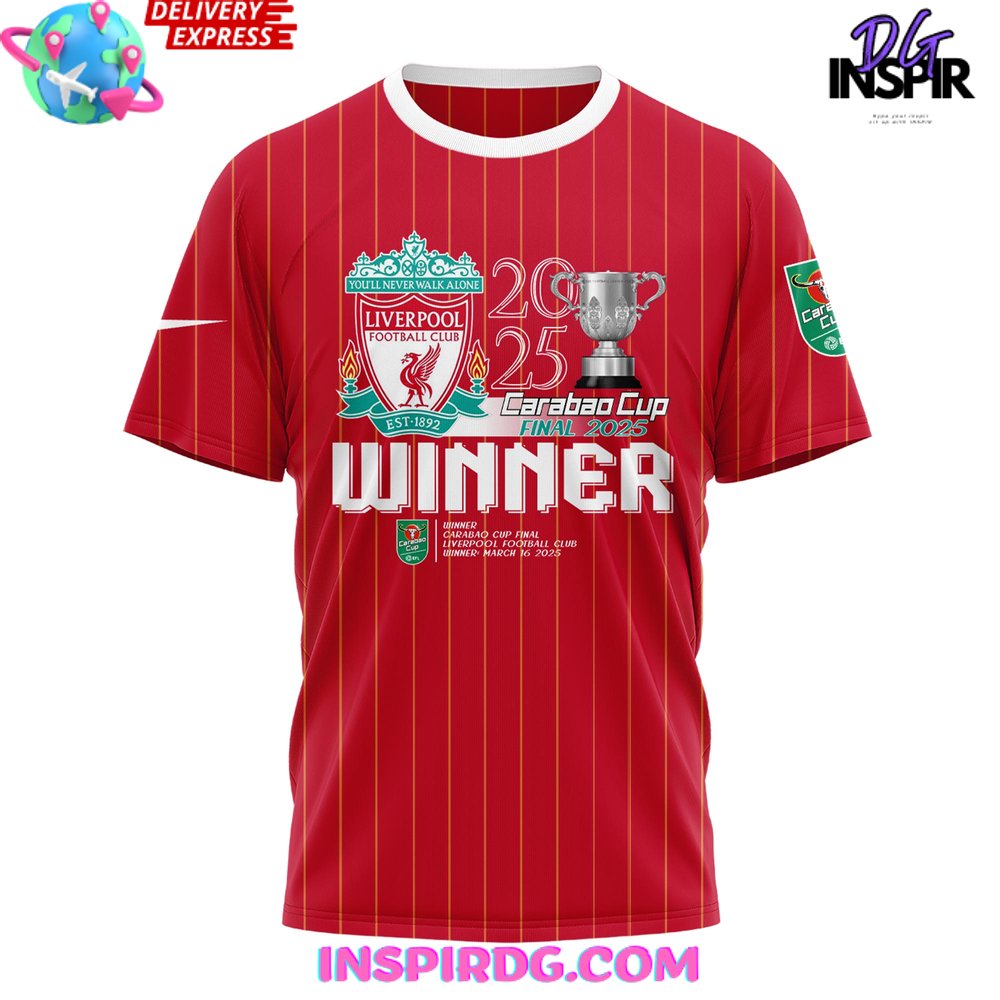 Liverpool Fc 2025 Carabao Cup Champions T-Shirt - Image 2