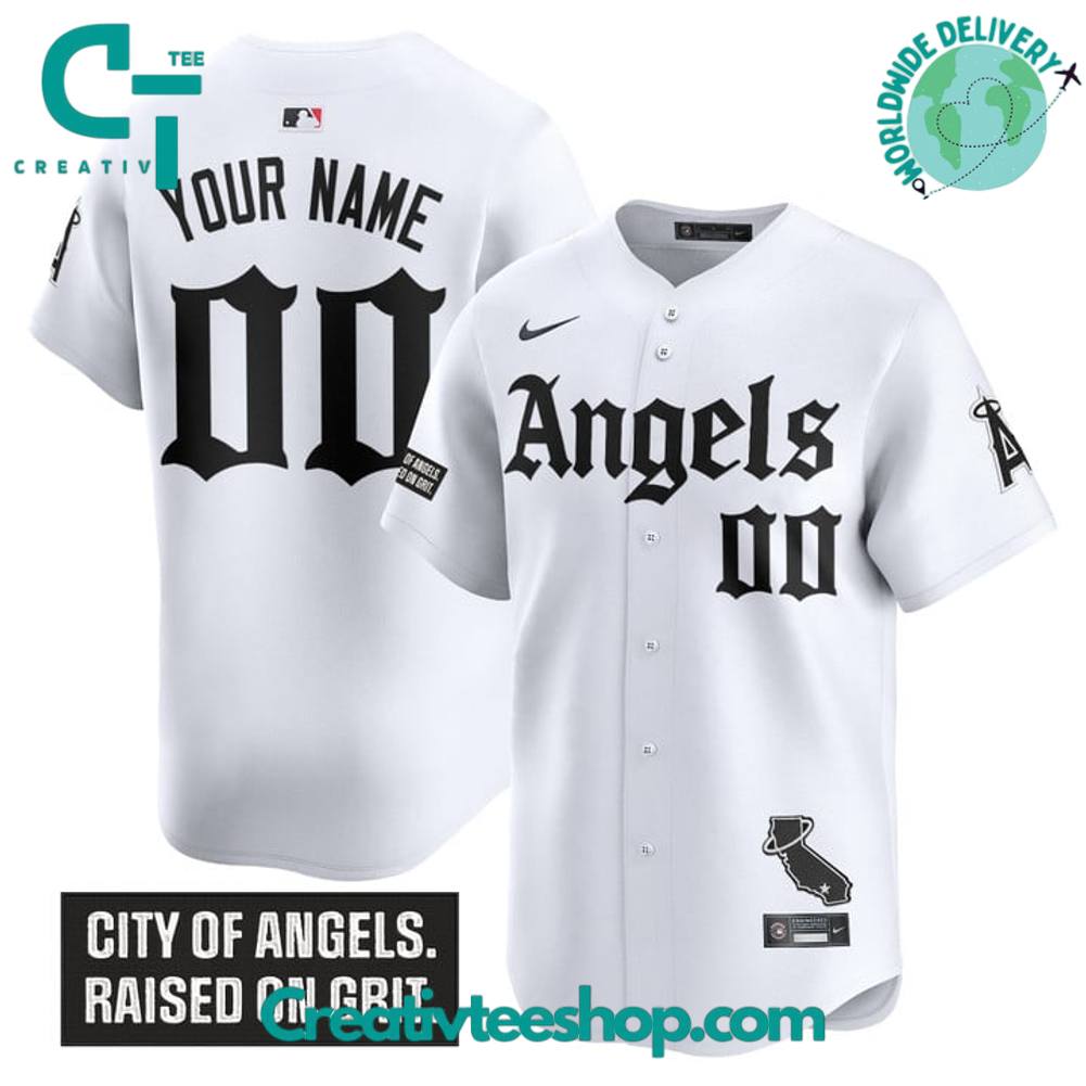Los Angeles Angels 'Gothic Halo Edition' Personalized Baseball Jersey - Image 2