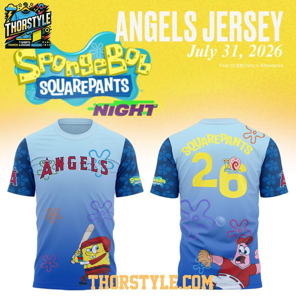 Los Angeles Angels X Spongebob Night 2026 Hoodie T-Shirt - Image 3
