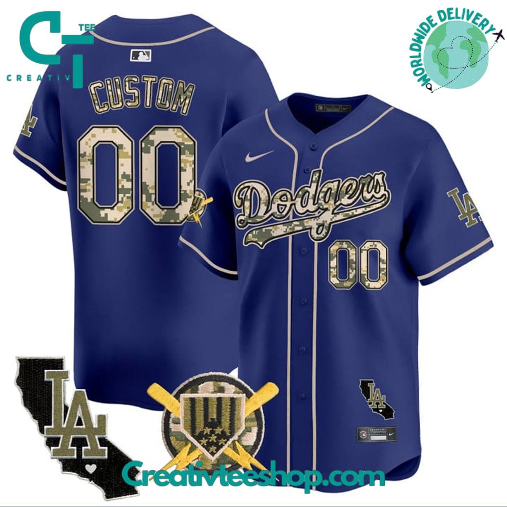 Los Angeles Dodgers Armed Forces Day Personalized Baseball Jersey - Image 4
