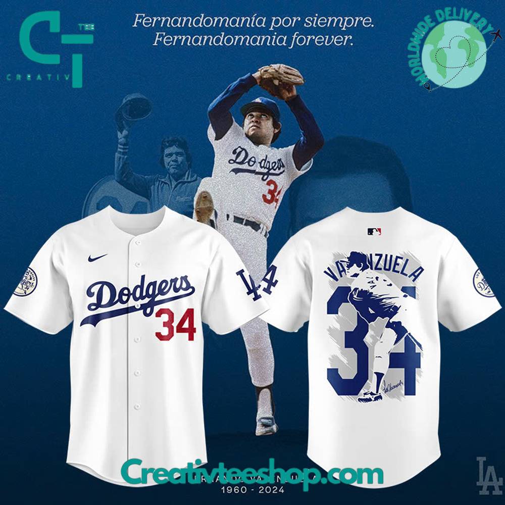 Los Angeles Dodgers Fernando Valenzuela Forever 34 Baseball Jersey