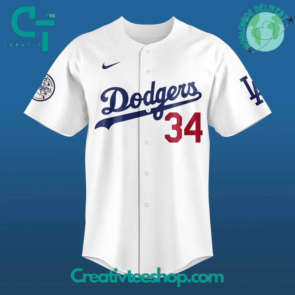 Los Angeles Dodgers Fernando Valenzuela Forever 34 Baseball Jersey - Image 2