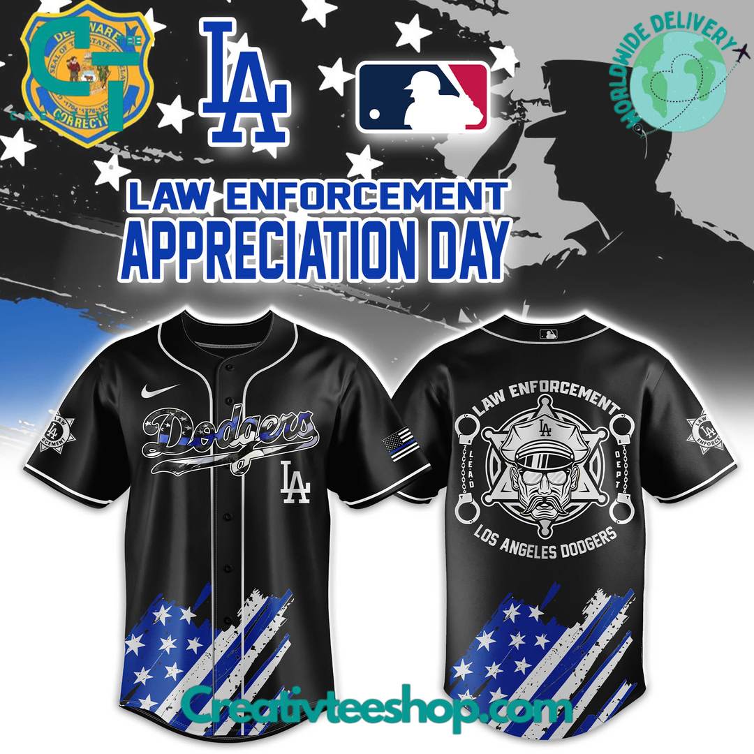 Los Angeles Dodgers Law Enforcement Appreciation Day Special Baseball Jersey - Image 3
