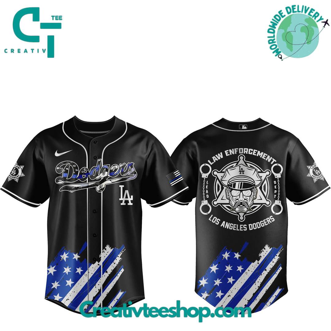 Los Angeles Dodgers Law Enforcement Appreciation Day Special Baseball Jersey - Image 4