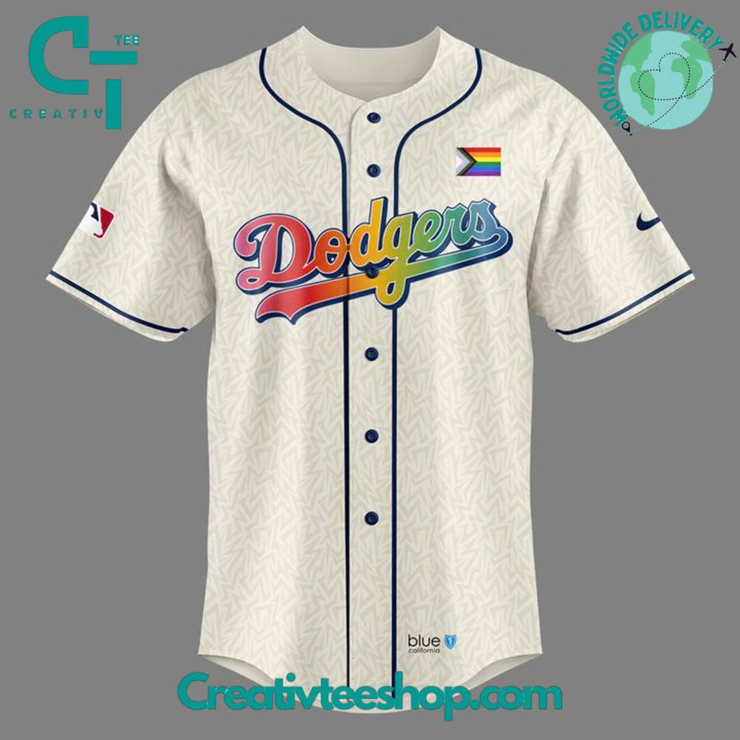 Los Angeles Dodgers Pride Night Personalized Baseball Jersey - Image 2