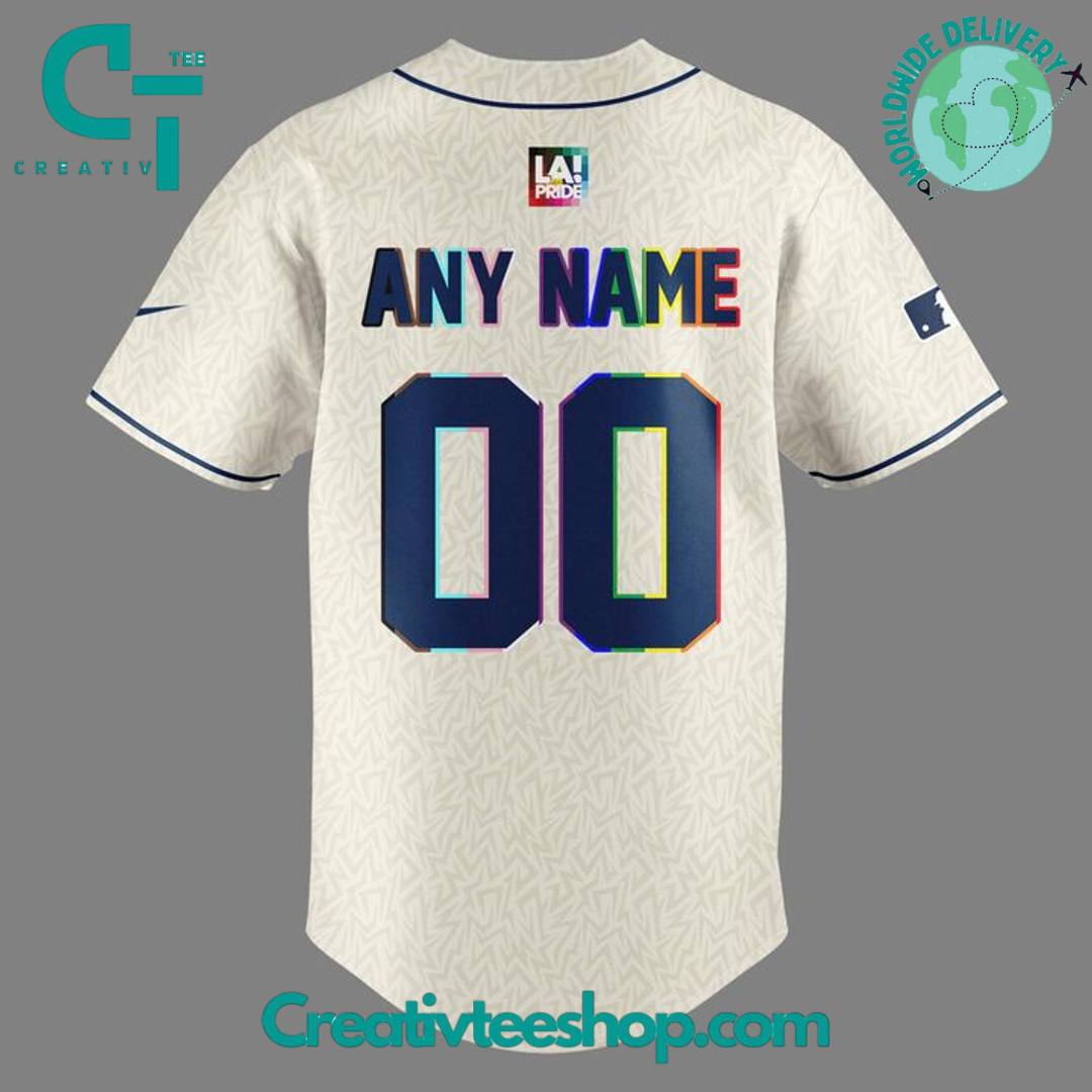Los Angeles Dodgers Pride Night Personalized Baseball Jersey - Image 3