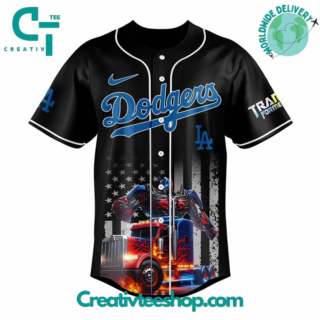 Los Angeles Dodgers Transformers Optimus Prime Special Edition Baseball Jersey - Image 2