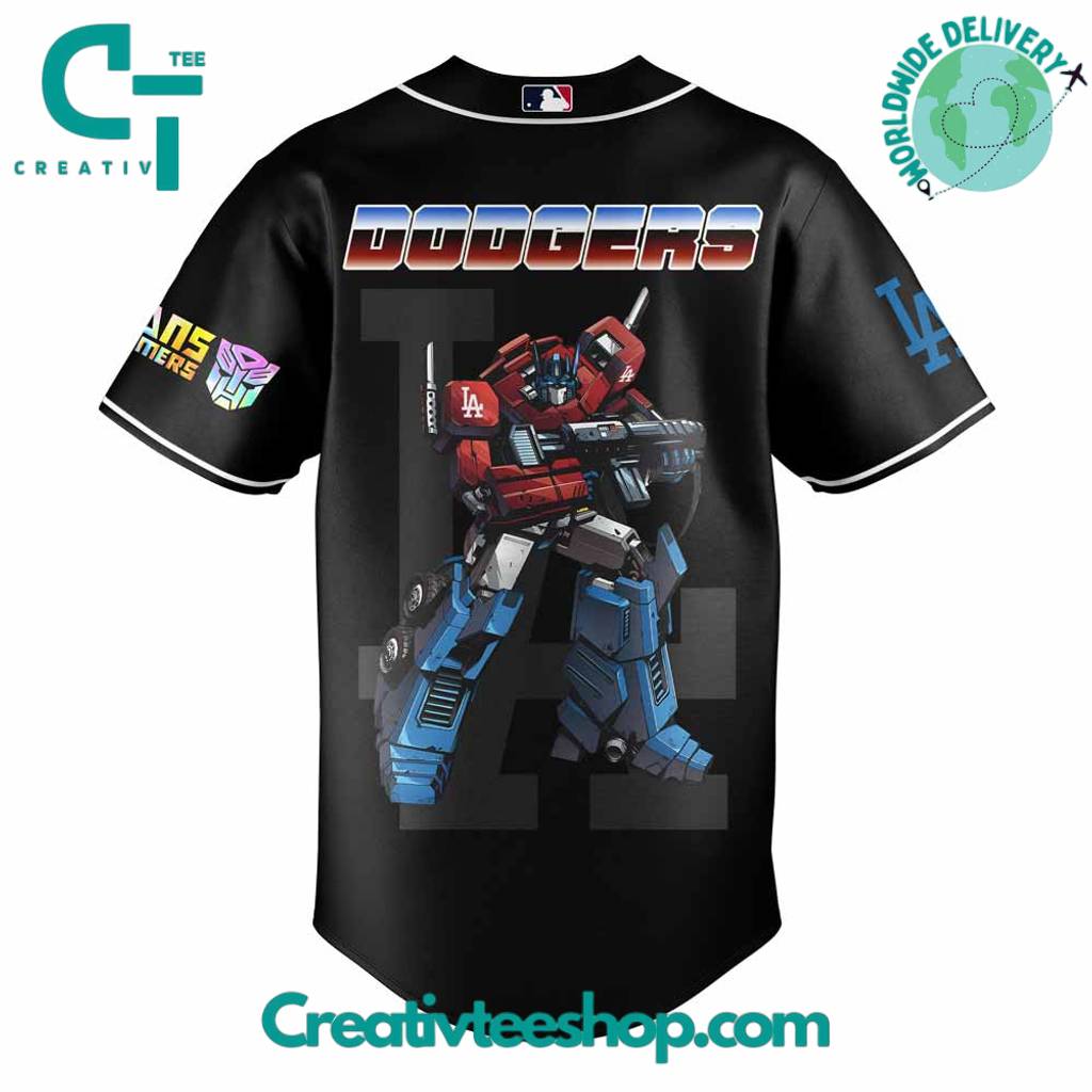 Los Angeles Dodgers Transformers Optimus Prime Special Edition Baseball Jersey - Image 3