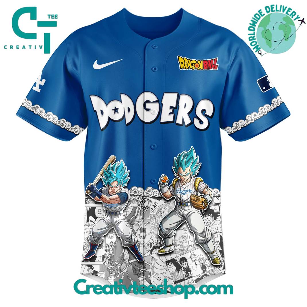 Los Angeles Dodgers X Dragon Ball Special Edition Baseball Jersey - Image 2