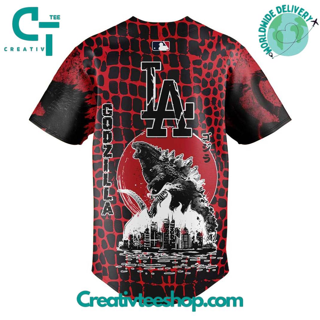 Los Angeles Dodgers X Godzilla Exclusive Baseball Jersey - Image 3
