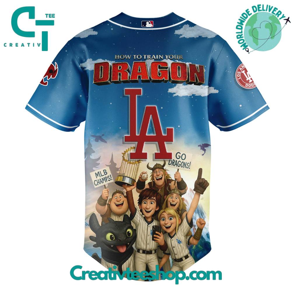 Los Angeles Dodgers X How To Train Your Dragon Limited Edition Baseball Jersey - Image 3
