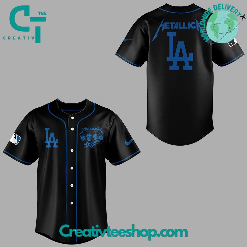 Los Angeles Dodgers X Metallica Special Black Baseball Jersey - Image 2