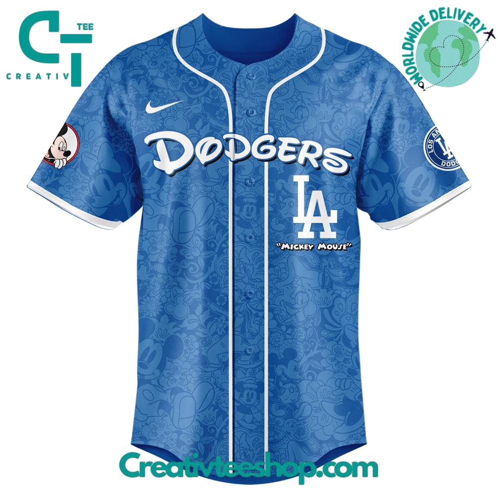 Los Angeles Dodgers X Mickey Mouse Night Game Baseball Jersey - Image 2