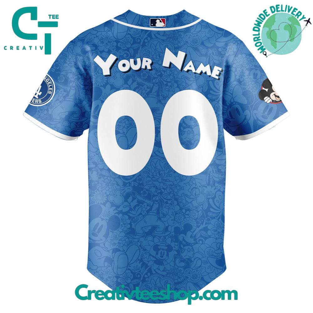 Los Angeles Dodgers X Mickey Mouse Night Game Baseball Jersey - Image 3