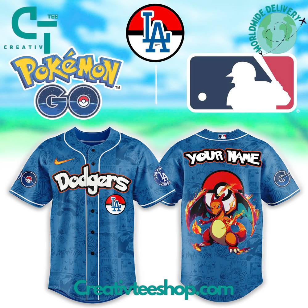 Los Angeles Dodgers X Pokemon Go All Characters Special Baseball Jersey - Image 2