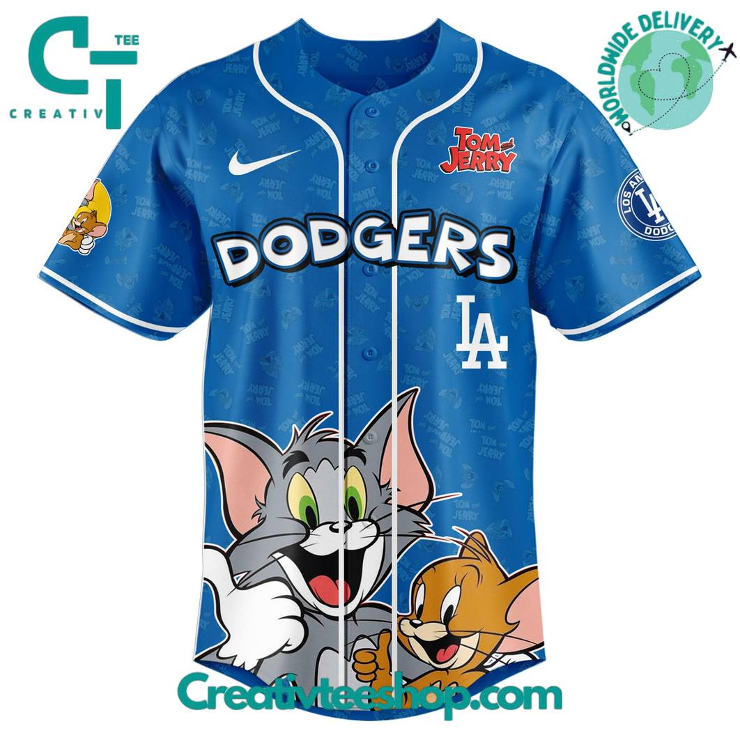 Los Angeles Dodgers X Tom & Jerry Special Edition Baseball Jersey - Image 2