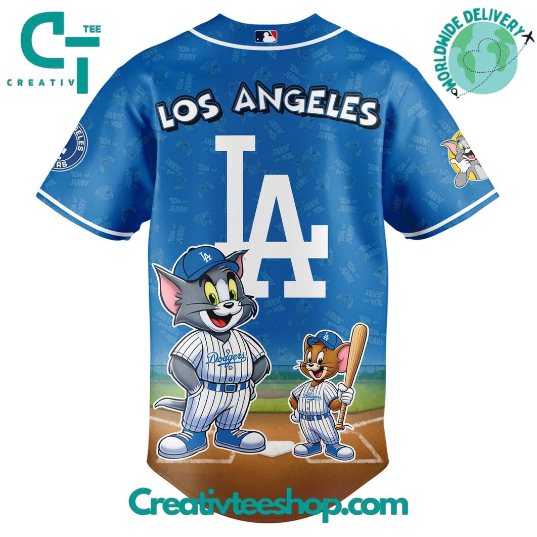 Los Angeles Dodgers X Tom & Jerry Special Edition Baseball Jersey - Image 3