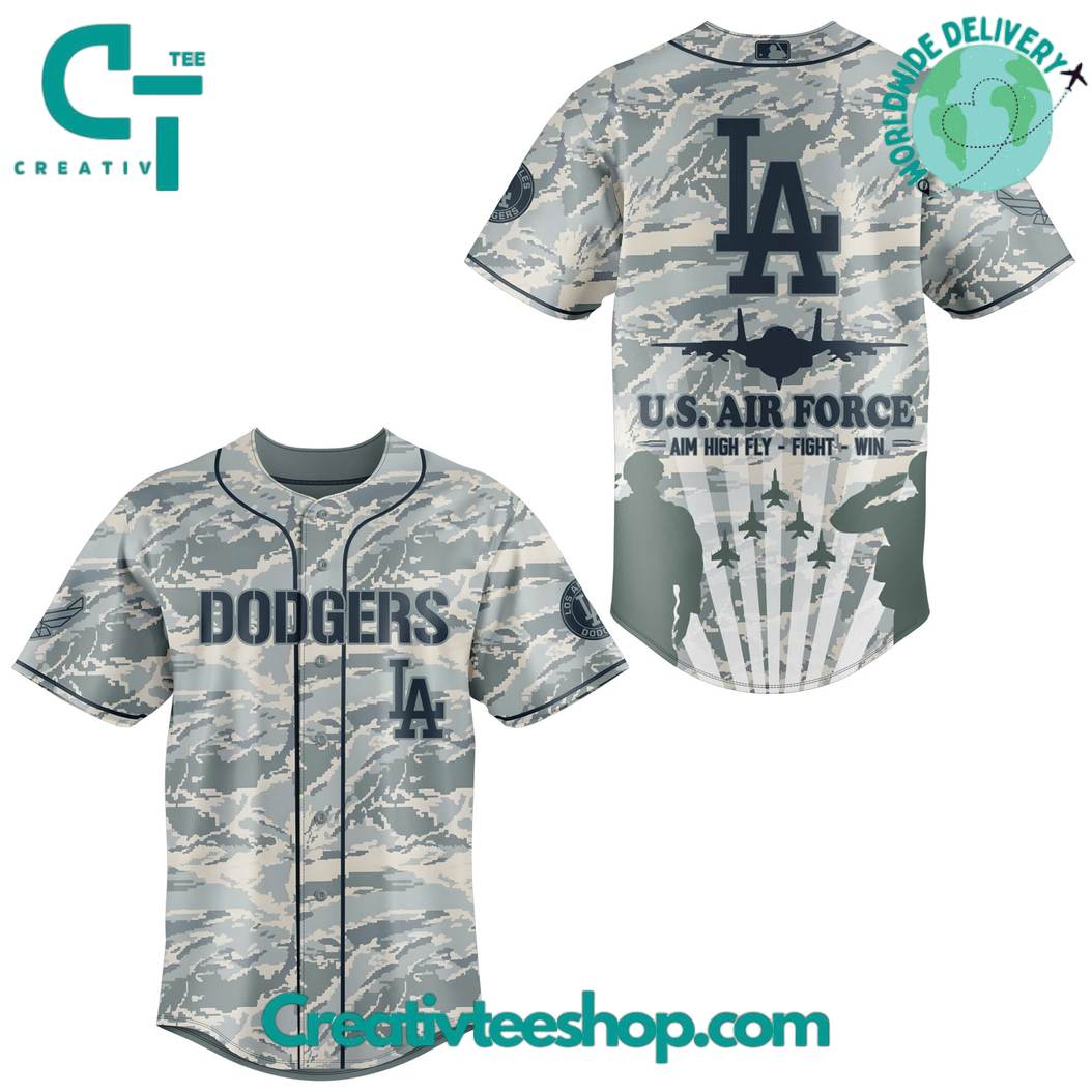 Los Angeles Dodgers X Veteran Us Air Force Special Baseball Jersey - Image 2