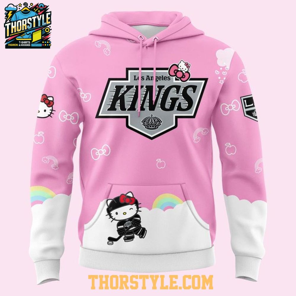 Los Angeles Kings Hello Kitty 2026 Game Night La Hoodie T-Shirt - Image 2