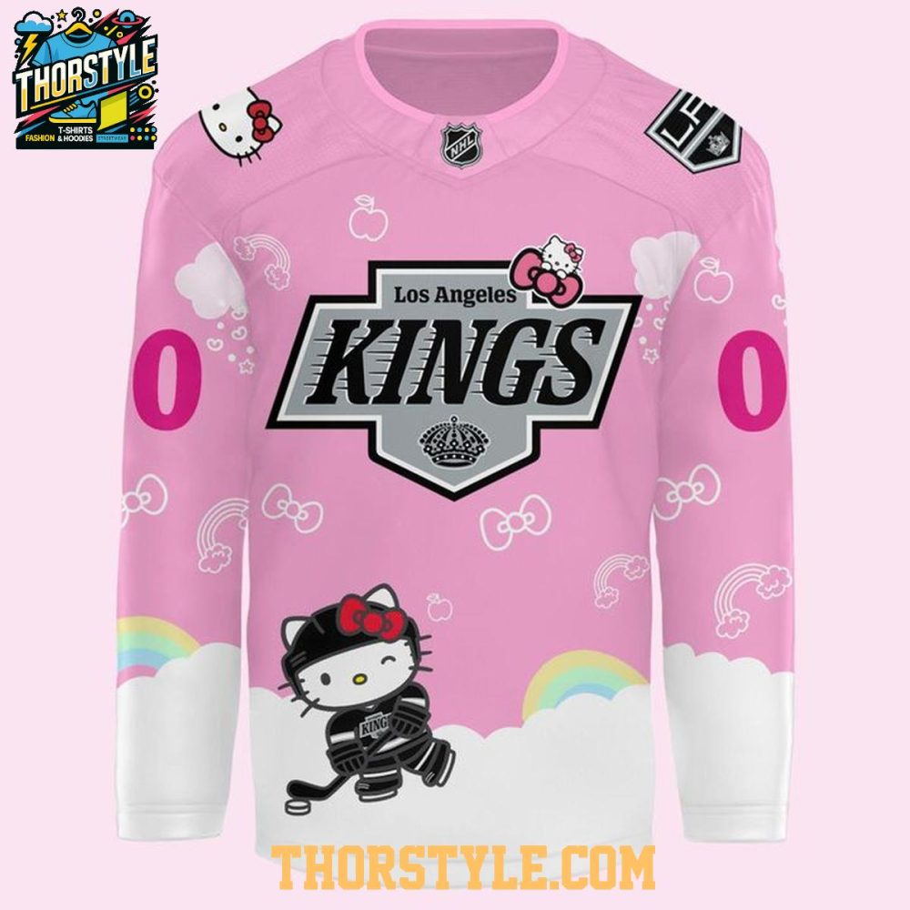 Los Angeles Kings Hello Kitty 2026 Game Night Personalized Hockey Jersey - Image 2