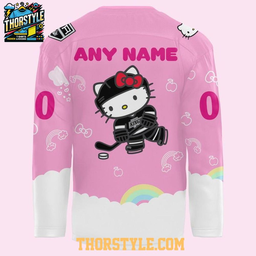 Los Angeles Kings Hello Kitty 2026 Game Night Personalized Hockey Jersey - Image 3