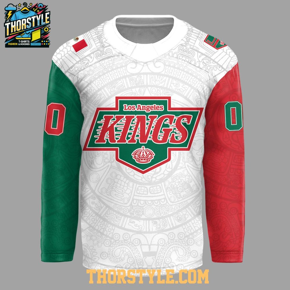 Los Angeles Kings Mexican Heritage 2025 Root Personalized Hockey Jersey - Image 2