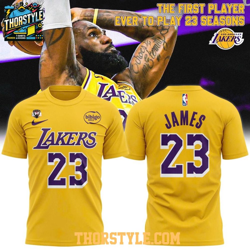 Los Angeles Lakers Lebron James 2026 First Player Achieved 23 Seasons Hoodie - Image 2