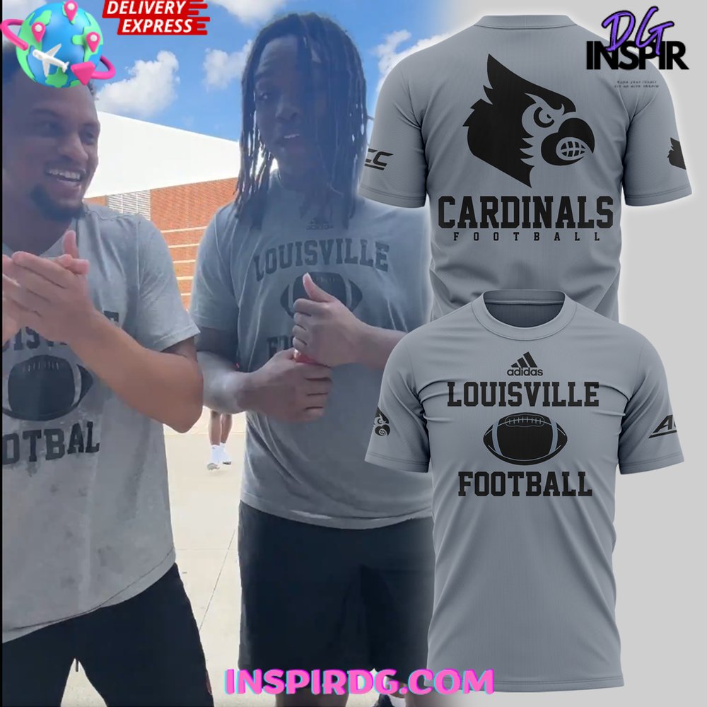 Louisville Cardinals Football 2024 Grey T-Shirt