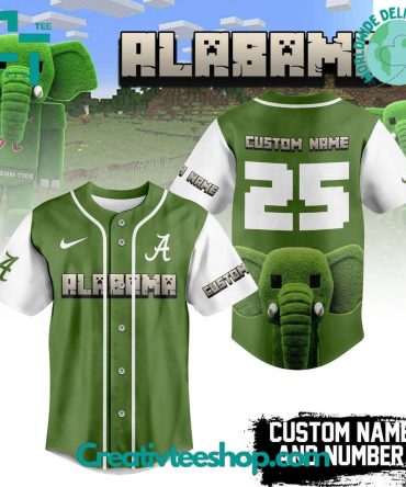 Alabama Crimson Tide X Minecraft Personalized Baseball Jersey