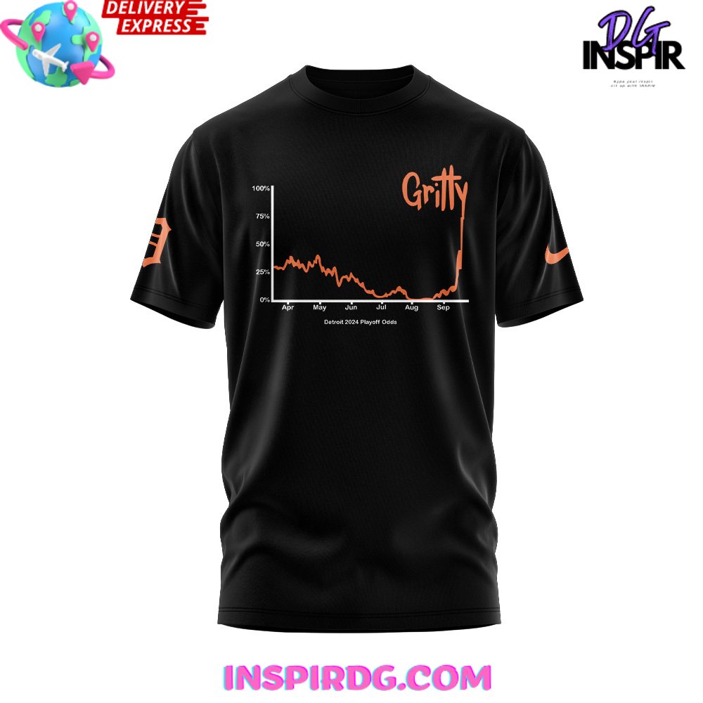 Detroit Tigers Gritty 2024 Black T-Shirt - Image 2
